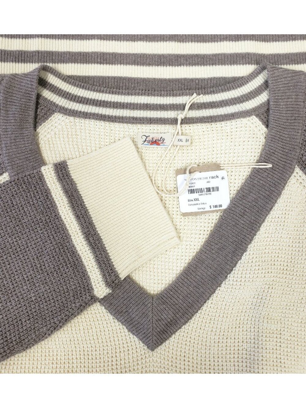 Faherty Womens Throwback Waffle Knit Cotton & Cashmere Sweater Pullover Size XXL - Picture 4 of 5